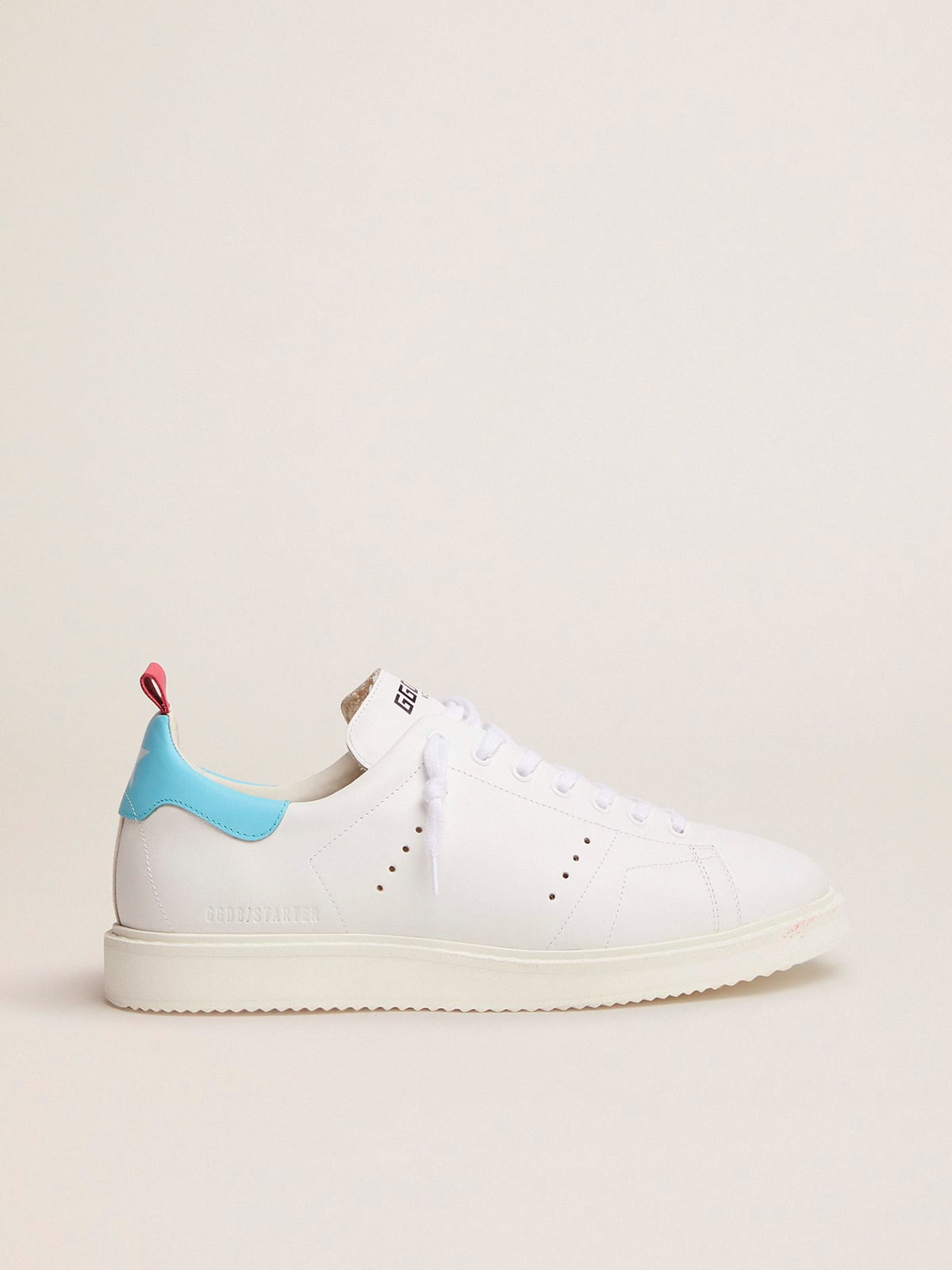 Sneakers Starter LTD blanches avec contrefort bleu clair