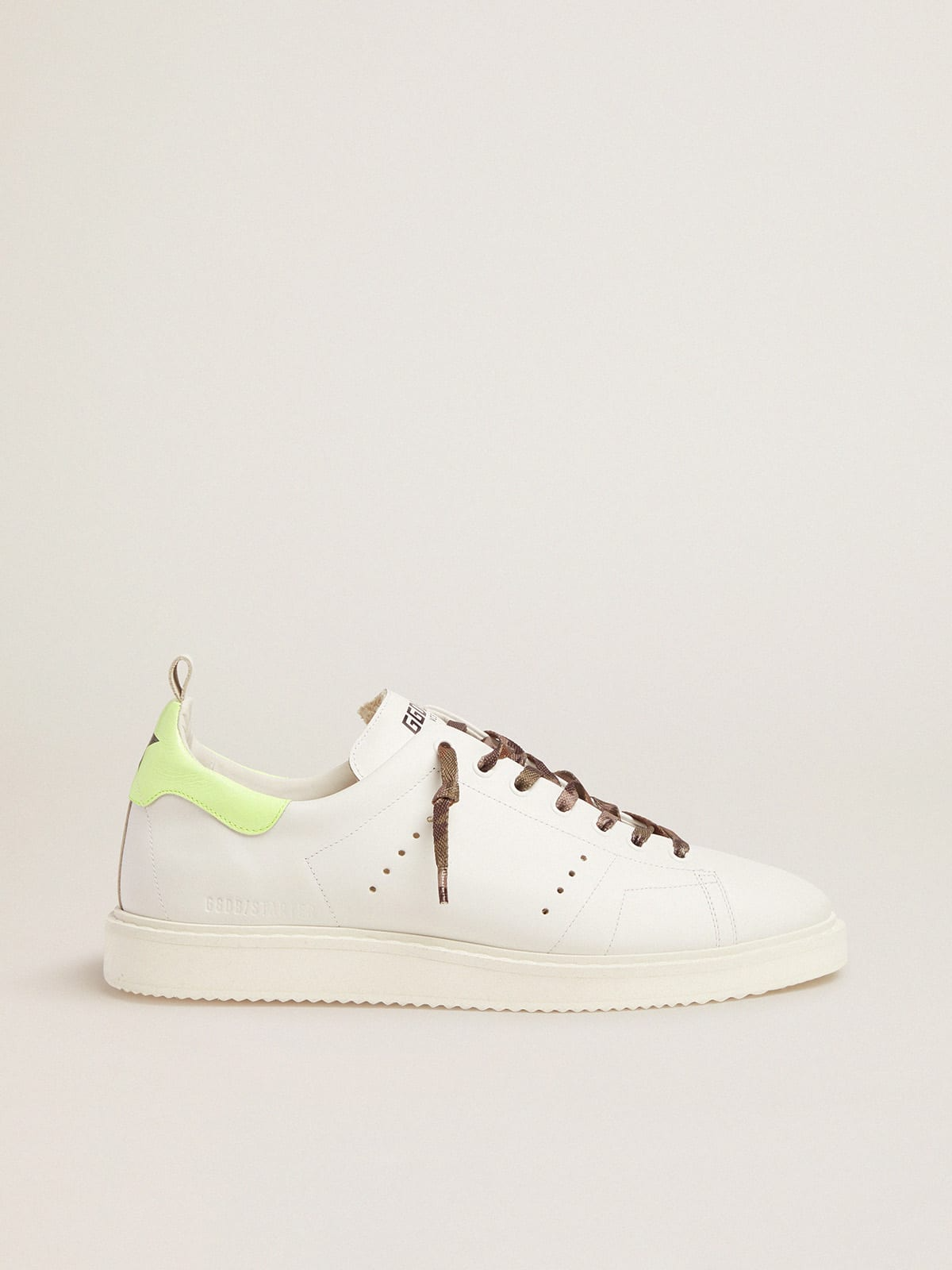 Sneakers Starter LTD blanches avec contrefort jaune fluo