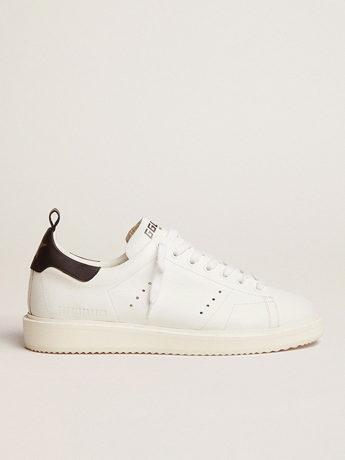 Sneakers Starter en cuir blanc avec contrefort en cuir noir