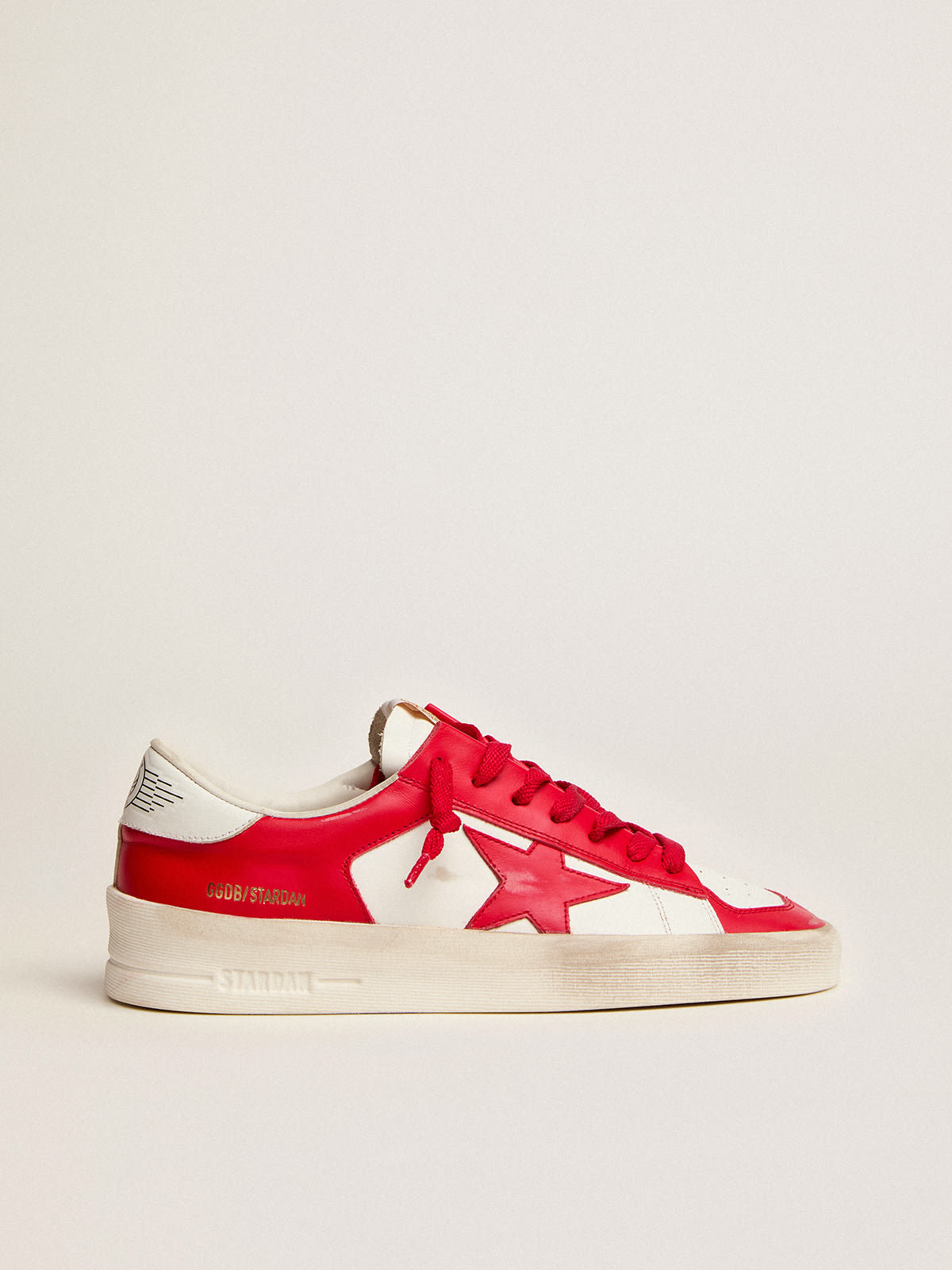 Stardan femme en cuir blanc et rouge