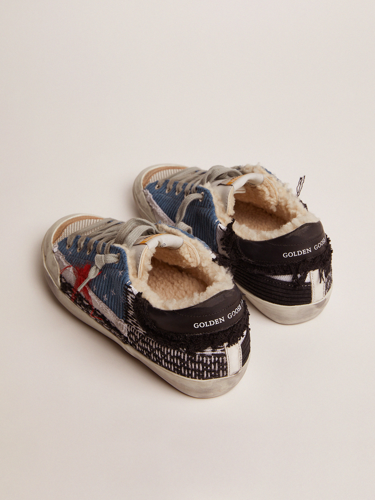 Super-Star LAB avec patchwork et doublure en shearling