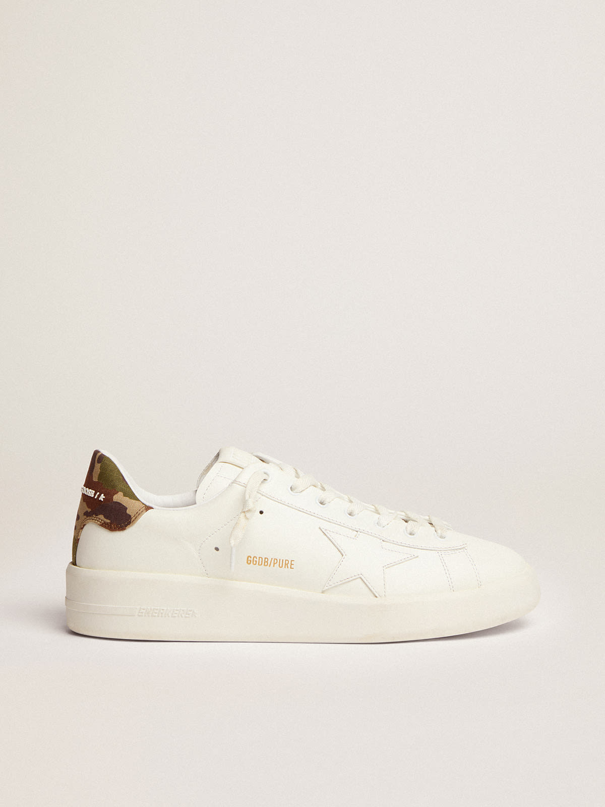 Purestar homme en cuir blanc avec étoile ton sur ton