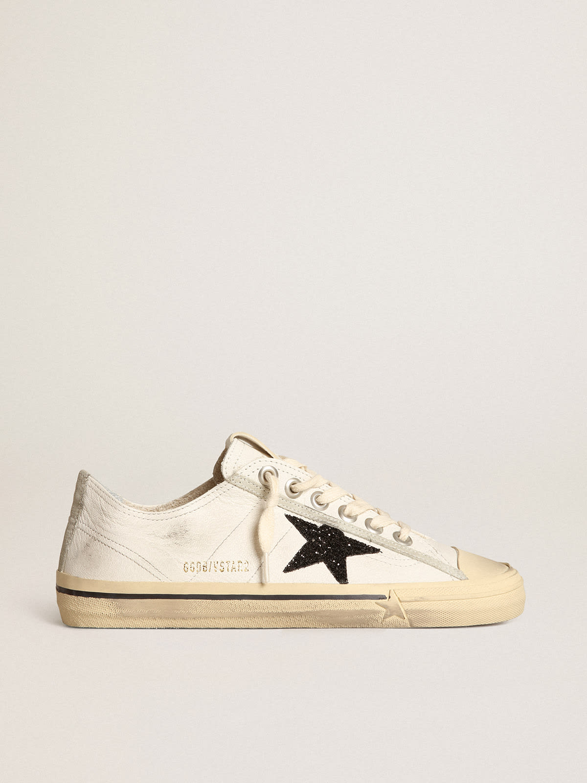 V-Star en cuir nappa blanc avec étoile à paillettes noires